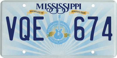 MS license plate VQE674