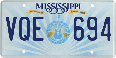 MS license plate VQE694