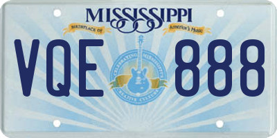 MS license plate VQE888