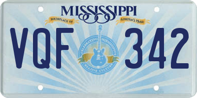 MS license plate VQF342