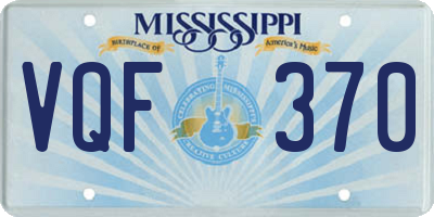 MS license plate VQF370