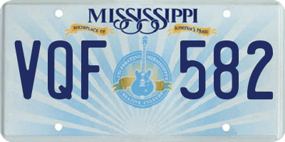 MS license plate VQF582