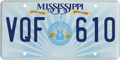 MS license plate VQF610