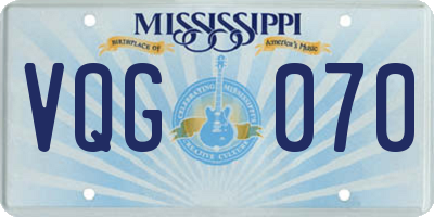 MS license plate VQG070
