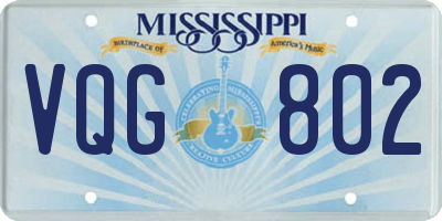 MS license plate VQG802