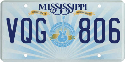 MS license plate VQG806