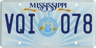 MS license plate VQI078