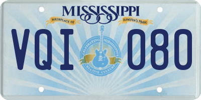 MS license plate VQI080