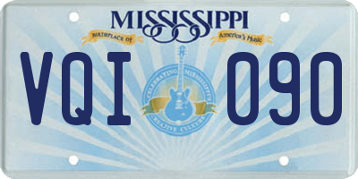 MS license plate VQI090