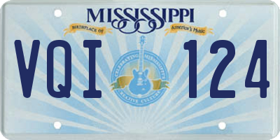 MS license plate VQI124