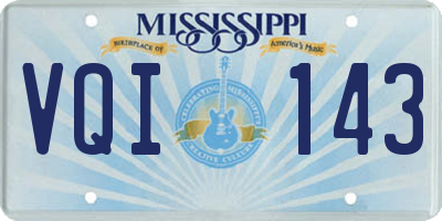 MS license plate VQI143