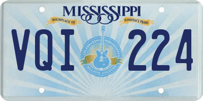MS license plate VQI224