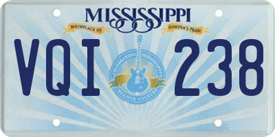 MS license plate VQI238