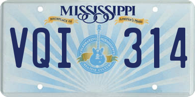 MS license plate VQI314