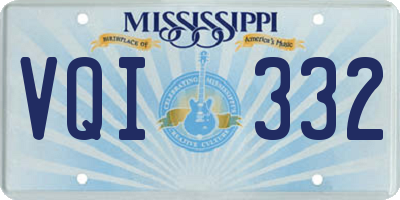 MS license plate VQI332