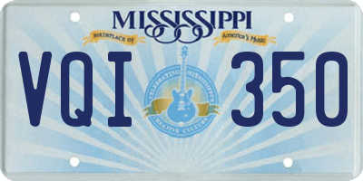 MS license plate VQI350