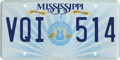 MS license plate VQI514