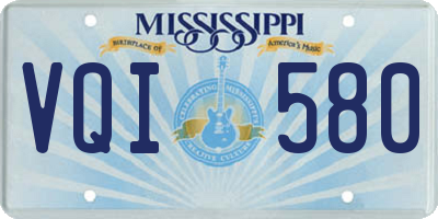 MS license plate VQI580