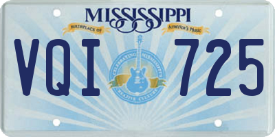 MS license plate VQI725