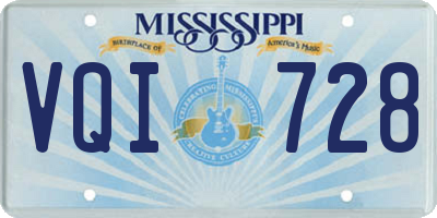 MS license plate VQI728