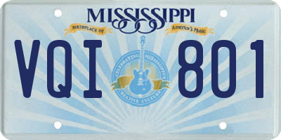 MS license plate VQI801