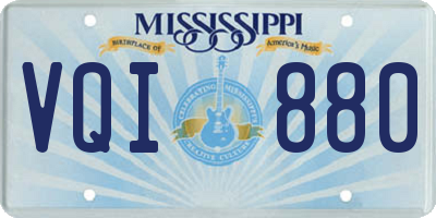 MS license plate VQI880