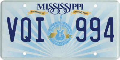 MS license plate VQI994