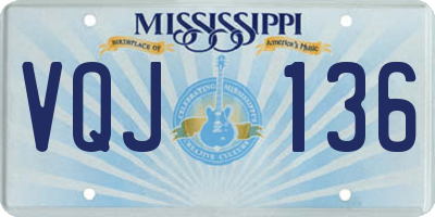 MS license plate VQJ136