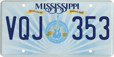 MS license plate VQJ353