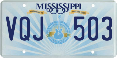 MS license plate VQJ503