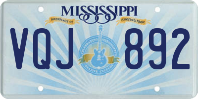 MS license plate VQJ892