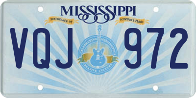 MS license plate VQJ972