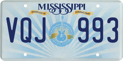 MS license plate VQJ993