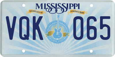 MS license plate VQK065