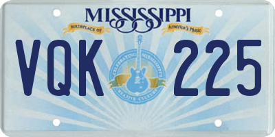 MS license plate VQK225
