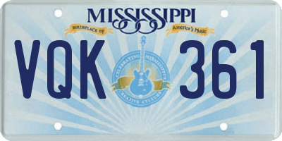 MS license plate VQK361