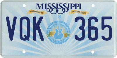 MS license plate VQK365