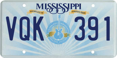 MS license plate VQK391