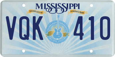 MS license plate VQK410