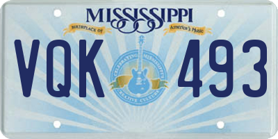 MS license plate VQK493