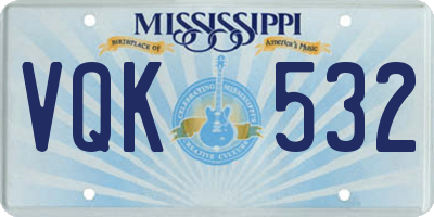 MS license plate VQK532