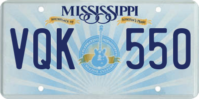 MS license plate VQK550