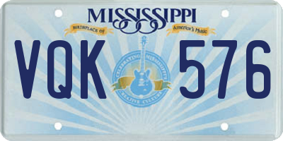 MS license plate VQK576