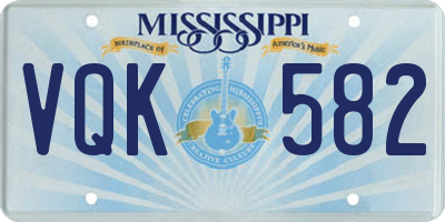 MS license plate VQK582