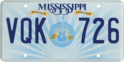 MS license plate VQK726