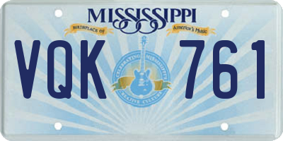 MS license plate VQK761