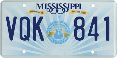 MS license plate VQK841