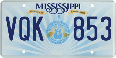 MS license plate VQK853