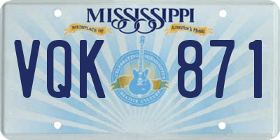 MS license plate VQK871