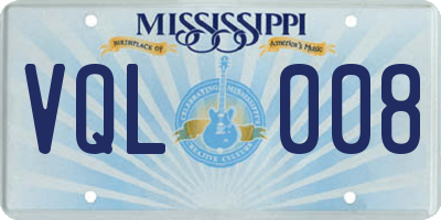 MS license plate VQL008